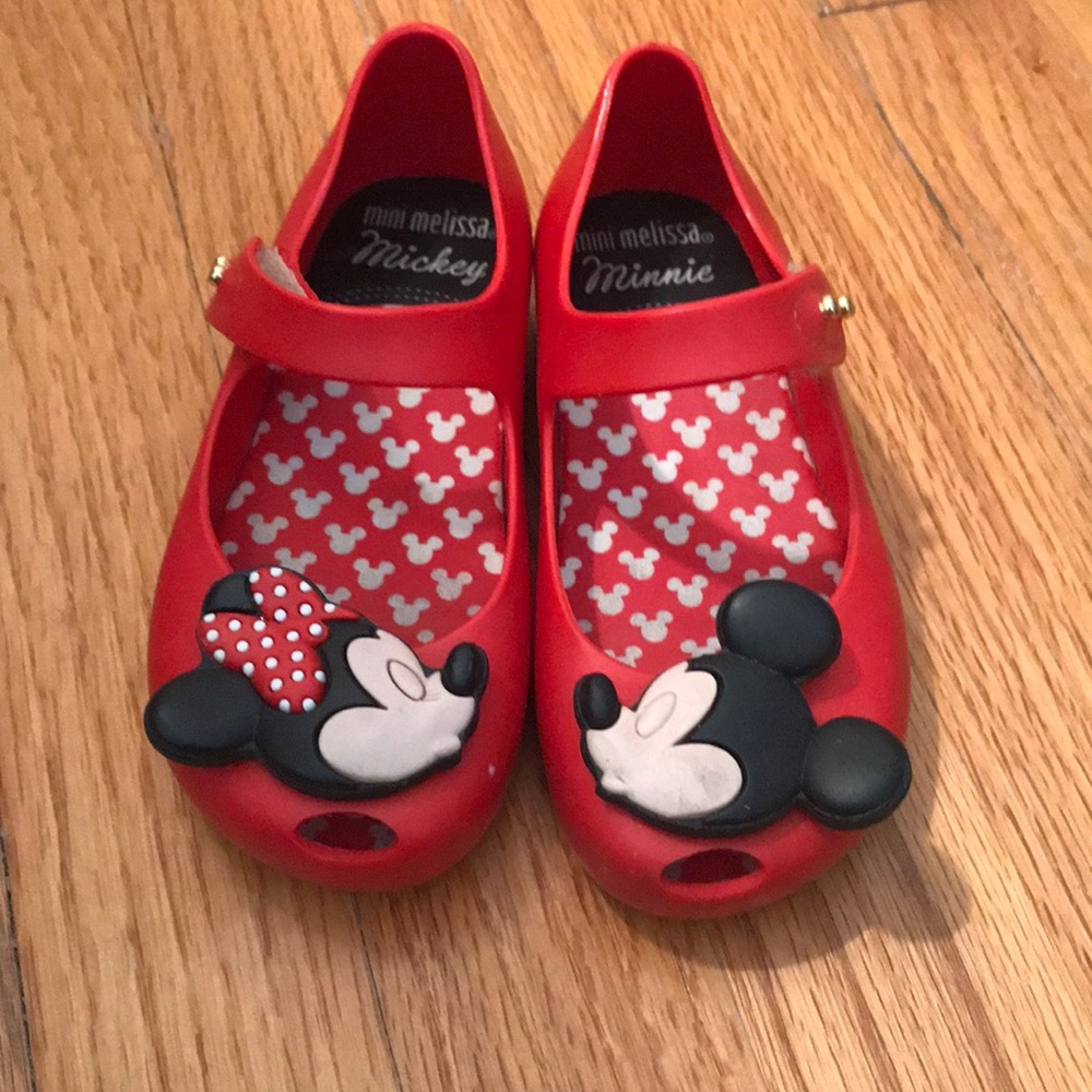 Mini Melissa Mickey and Minnie kissing shoes
